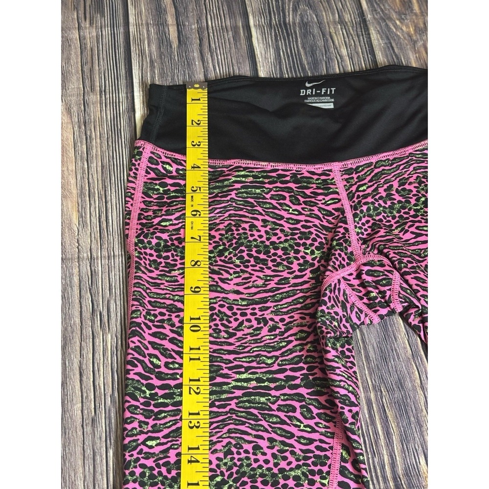 Nike Dri-FIT Womens S Pink Animal Print Running Leggings Workout Crop Pants - Picture 5 of 15